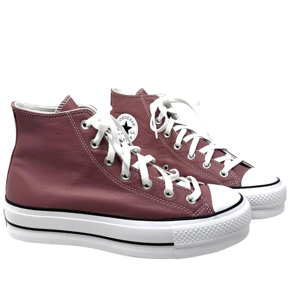 Converse Ctas Lift Platform Leather Pink High Top Women Size Shoes Skate A07858C - Picture 2 of 10